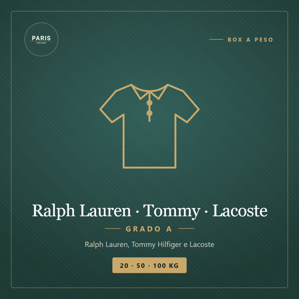 Box Ralph Lauren / Tommy Hilfiger / Lacoste - Grado A — Vintage Paris
